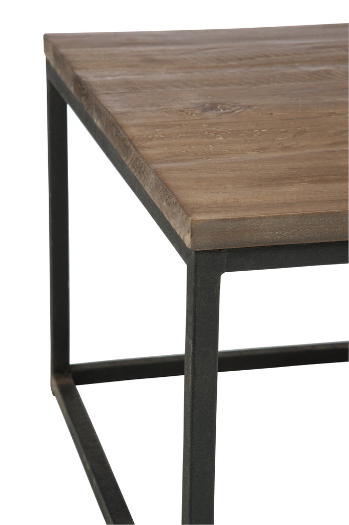 Bijzettafel Hout/Metaal Bruin+Zwart