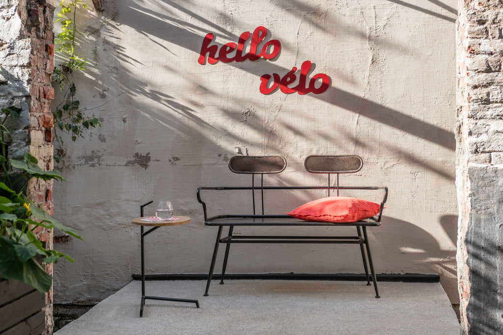 Bijzettafel Bistro Rond Mangohout/IJzer Naturel/Zwart