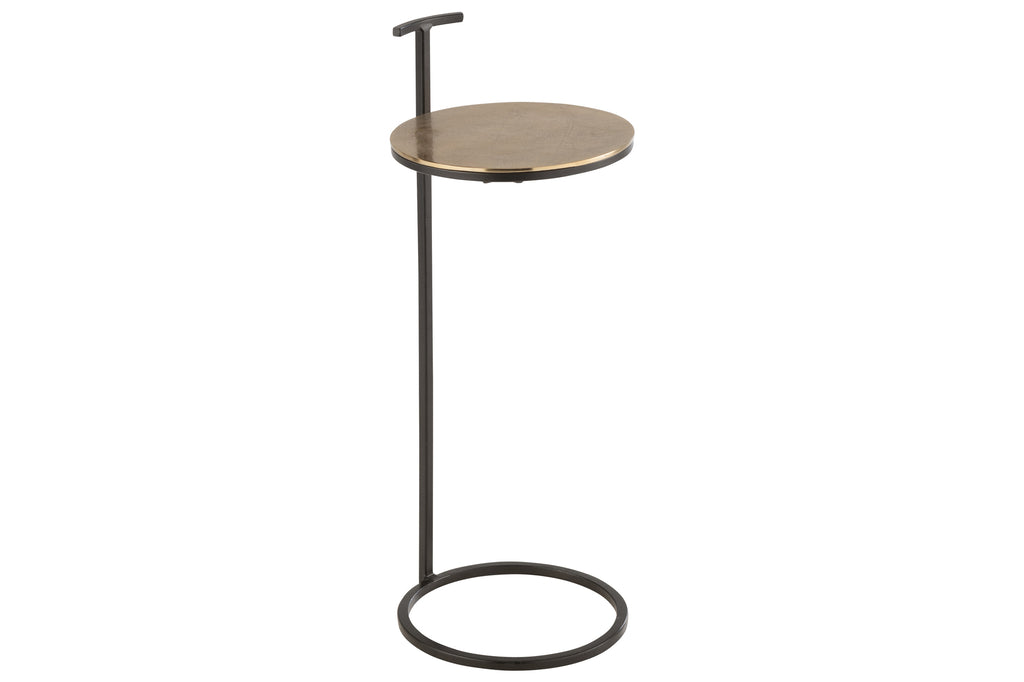 Bijzettafel Toni Aluminium/IJzer Goud/Zwart