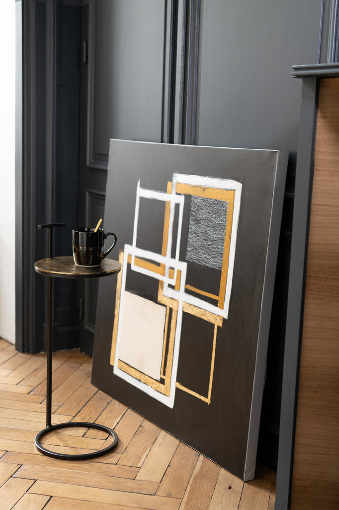 Bijzettafel Toni Aluminium/IJzer Goud/Zwart