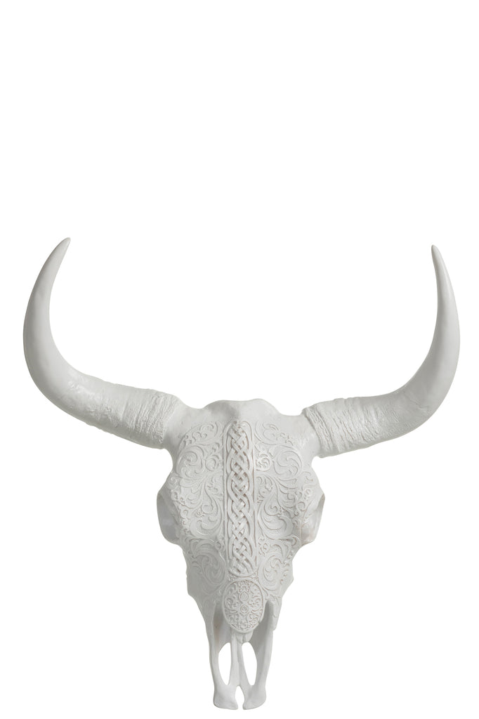 Schedel Hangend Ibiza Polyresin Wit