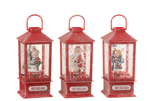 Sneeuwbol Lantaarn Led Kerst Hars Assortiment Van 3
