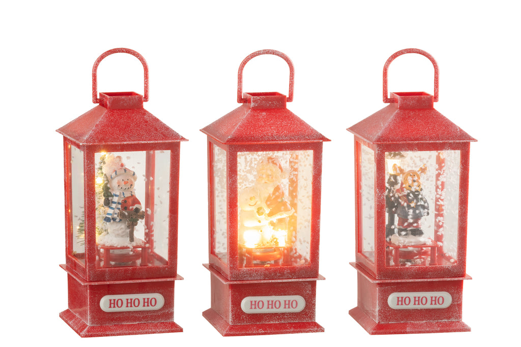 Sneeuwbol Lantaarn Led Kerst Hars Assortiment Van 3