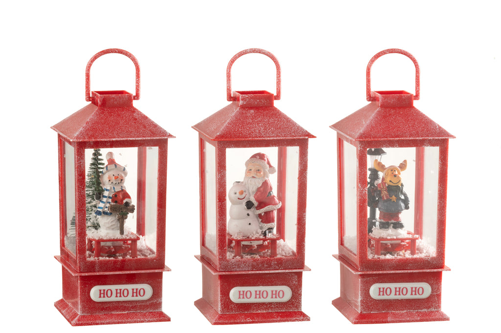 Sneeuwbol Lantaarn Led Kerst Hars Assortiment Van 3
