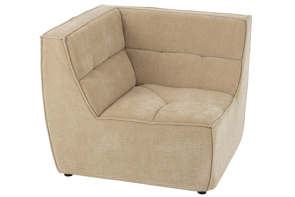 Sofa Hoekrooster Populierenhout/Foam Donkerbeige