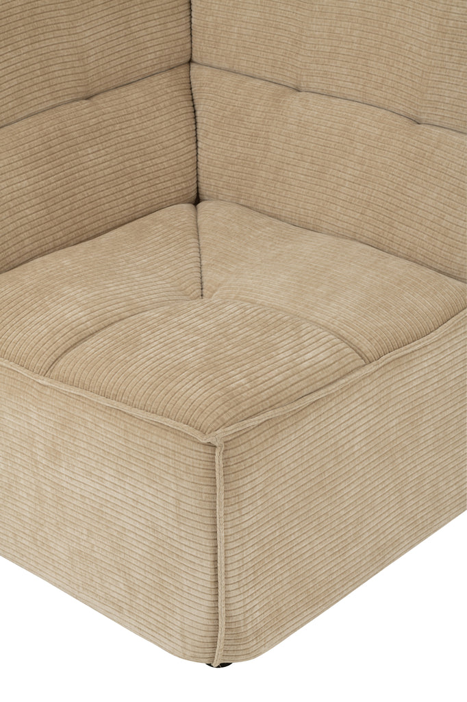 Sofa Hoekrooster Populierenhout/Foam Donkerbeige