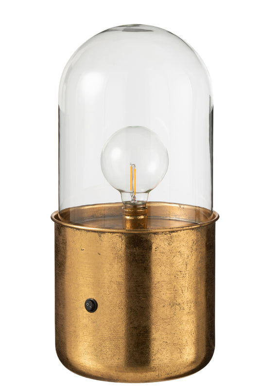 Tafellamp Antiek Led Glas/Zink Goud Groot