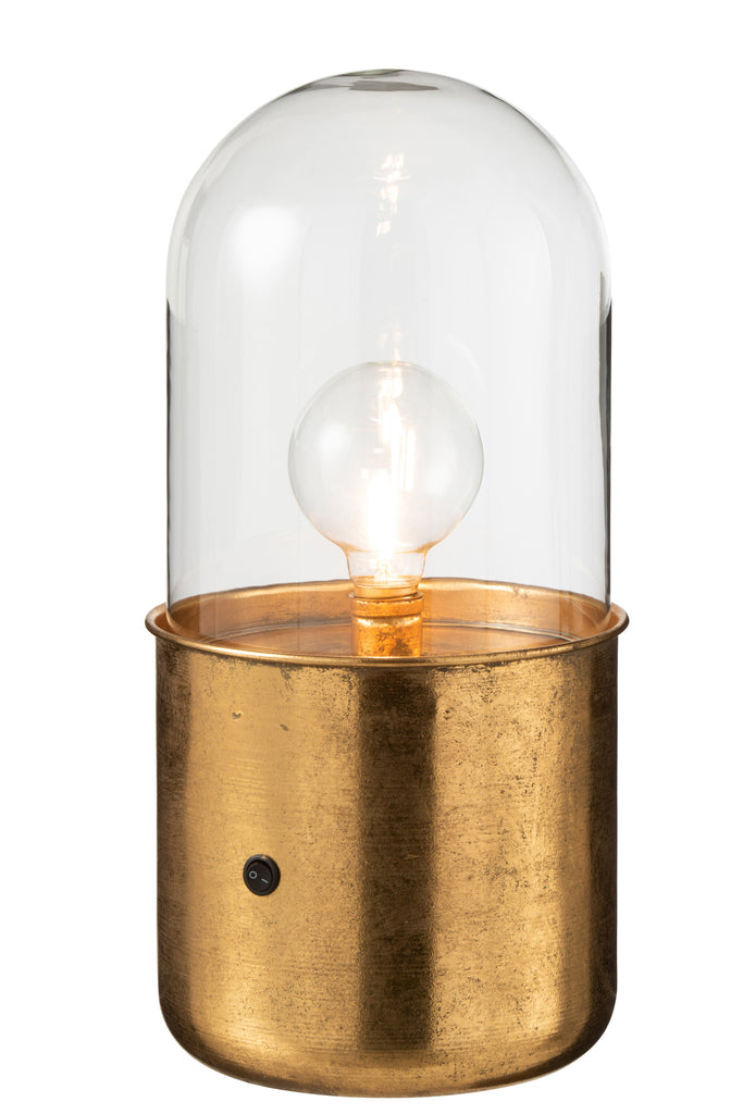 Tafellamp Antiek Led Glas/Zink Goud Groot