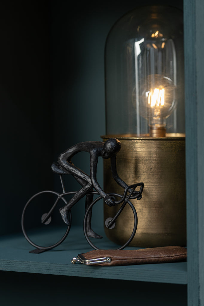 Tafellamp Antiek Led Glas/Zink Goud Groot