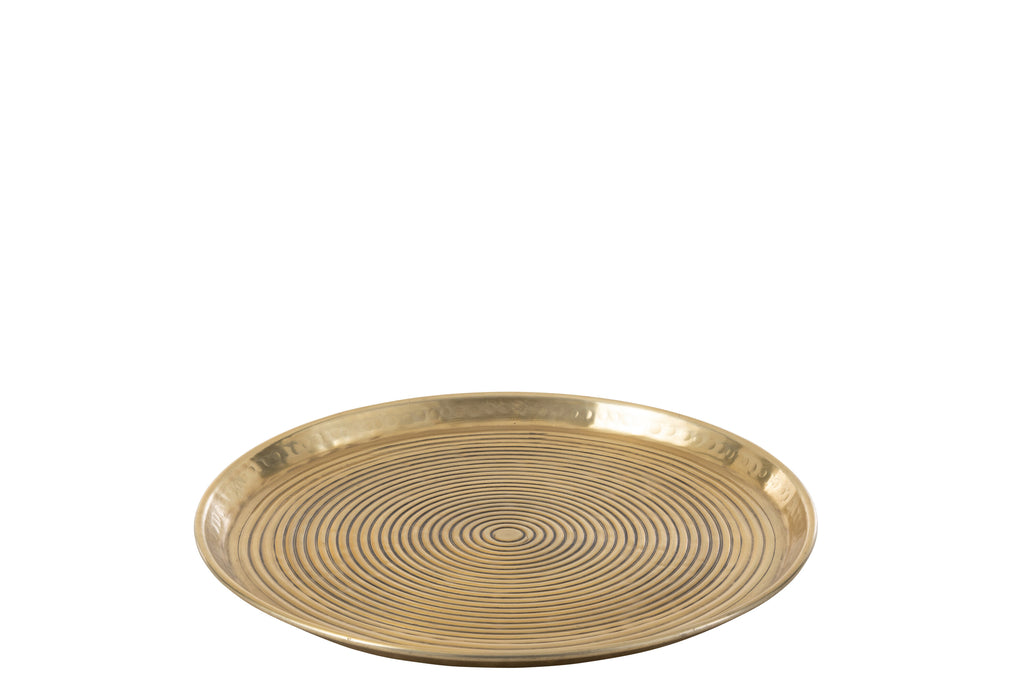 Schaal Ronde Ringen Aluminium Goud Medium 45Cm