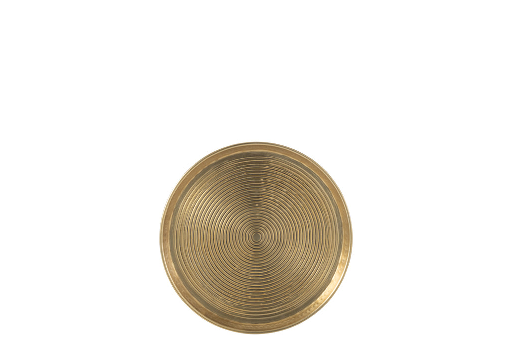 Schaal Ronde Ringen Aluminium Goud Medium 45Cm