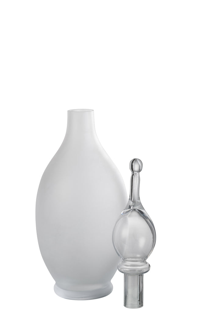 Vaas+Cap Phial Deco Jo Glas Transparant Groot