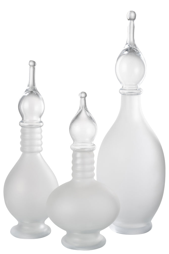 Vaas+Cap Phial Deco Jo Glas Transparant Groot