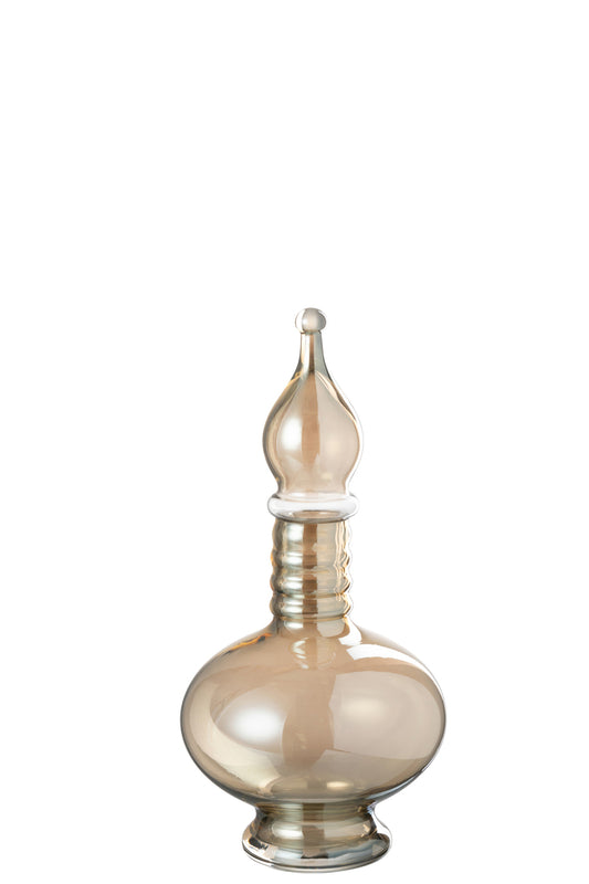 Vaas+Cap Phial Deco Joey Glas Beige Klein