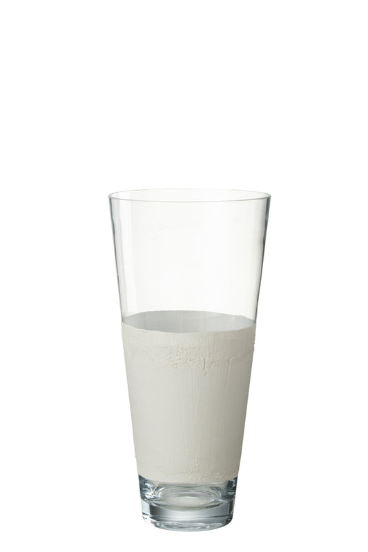 Vaas Delph Glas Transparant/Wit Medium