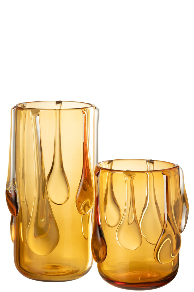 Vaas Druppelglas Amber Groot