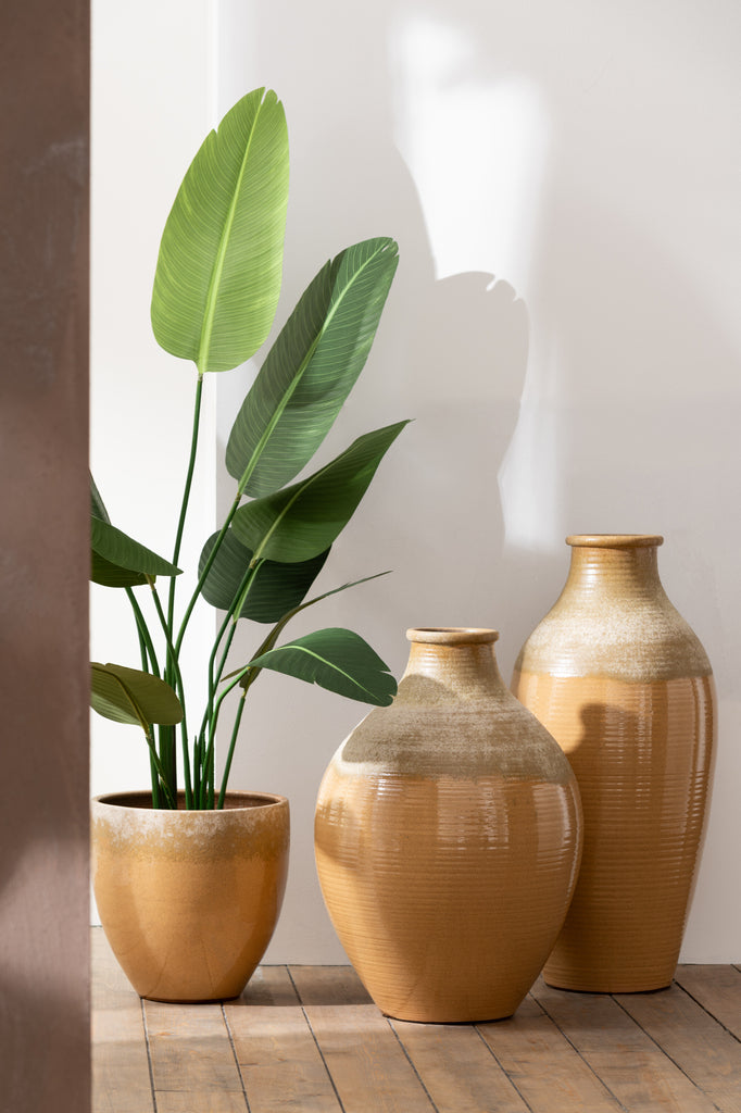Vaas Modern Keramiek Lichtbruin Groot