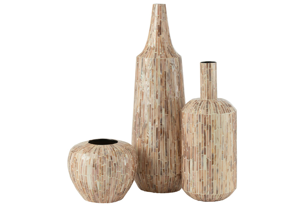 Vaas Nuye Flessenschelpen/Papier Beige
