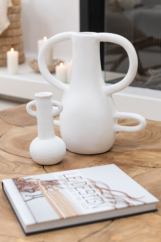 Vazen Amphore Terracotta Wit Assortiment Van 2