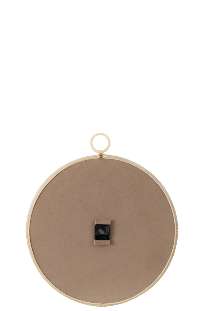 Wandklok Kyr Rotan/Mdf Naturel/Wit Medium