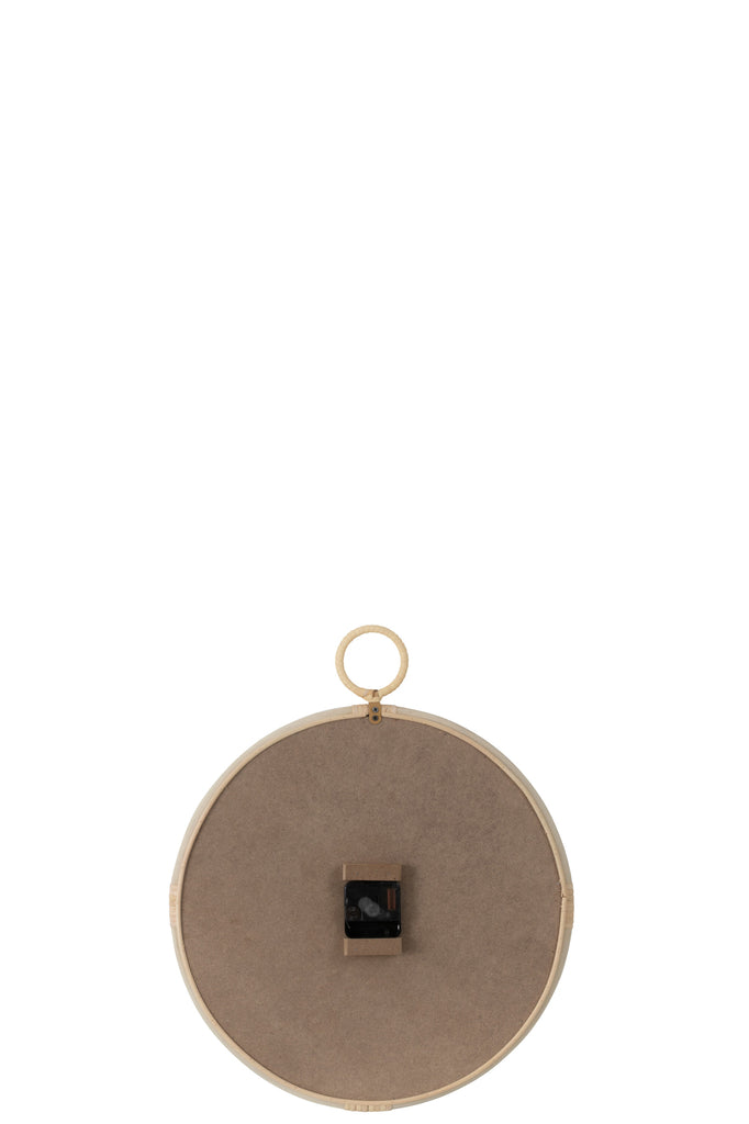 Wandklok Kyr Rotan/Mdf Naturel/Wit Klein