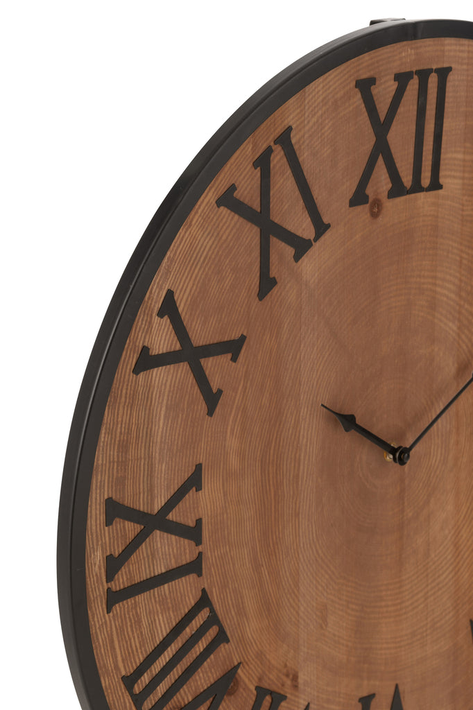 Wandklok Nue Mdf/IJzer Natuurlijk Groot