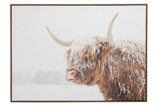 Wanddecoratie Yak Face Pinewood/Polyresin Bruin/Wit