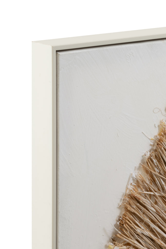 Wanddecoratie Ibiza Cirkel Canvas/Verf Crème/Wit Groot