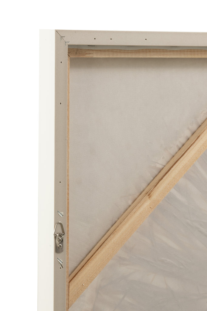 Wanddecoratie Ibiza Cirkel Canvas/Verf Crème/Wit Groot