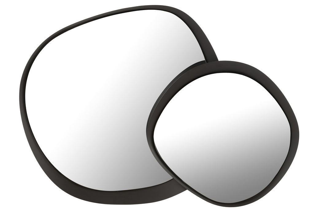 Wandspiegel Rond Metaal/Glas Zwart Groot