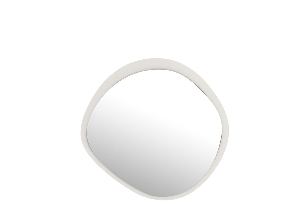 Wandspiegel Rond Metaal/Glas Wit Klein