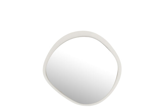 Wandspiegel Rond Metaal/Glas Wit Klein