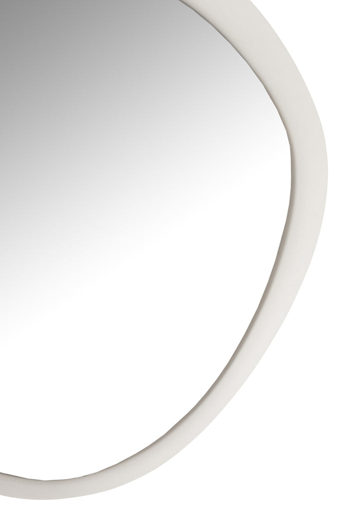 Wandspiegel Rond Metaal/Glas Wit Klein