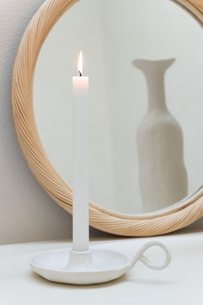 Wandspiegel Rond Rotan/Glas Natuurlijk Medium