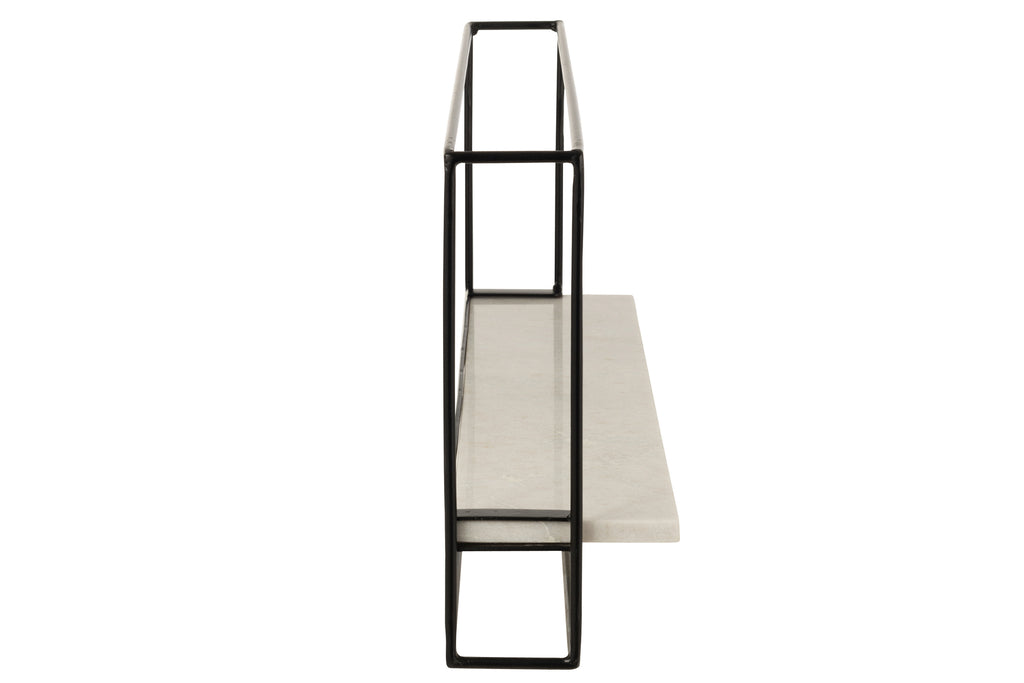 Wandrek 1Plank IJzer/Marmer Zwart/Wit Groot