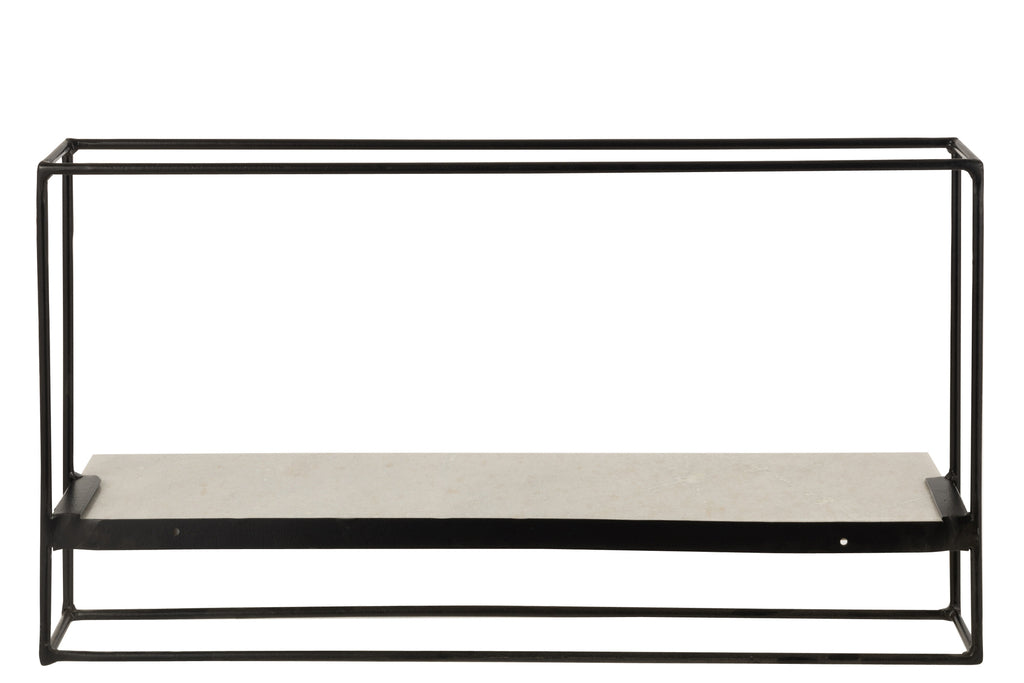 Wandrek 1Plank IJzer/Marmer Zwart/Wit Groot