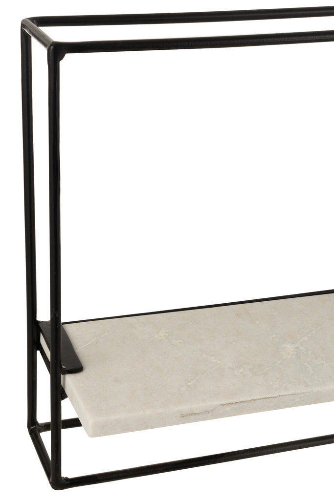 Wandrek 1Plank IJzer/Marmer Zwart/Wit Groot