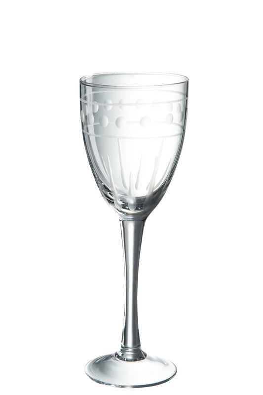 Wijnglas Bol Patroon Glas Transparant 8X8x22cm