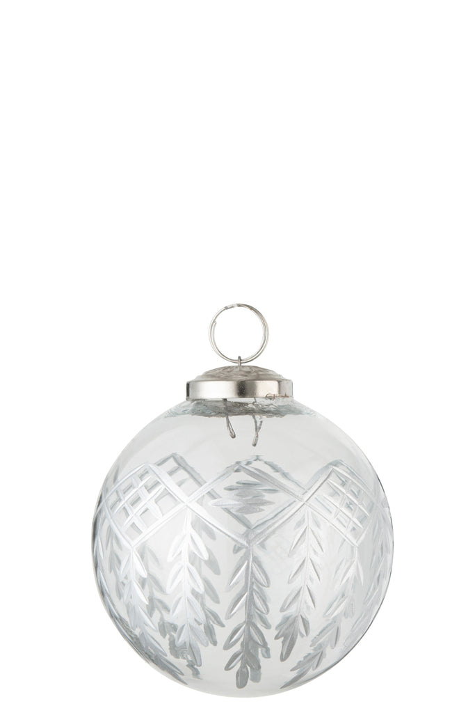 Kerstbal Chloe Glas Transparant/Zilver Klein