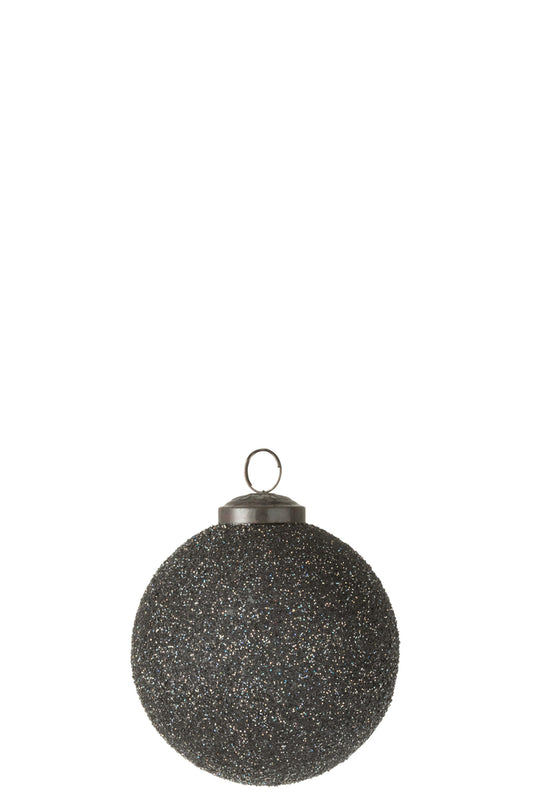 Kerstbal Glitter Glas Paars Klein