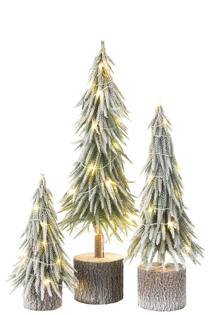 Kerstboom A +Led Plastic Sneeuwgroen Groot