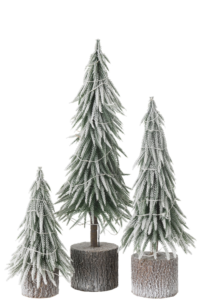 Kerstboom A +Led Plastic Sneeuwgroen Groot