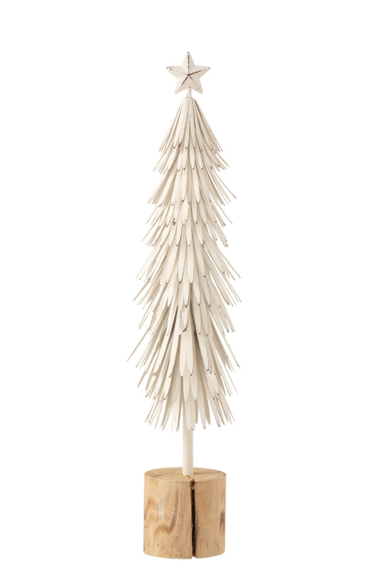 Kerstboom op voet Metaalwit Groot