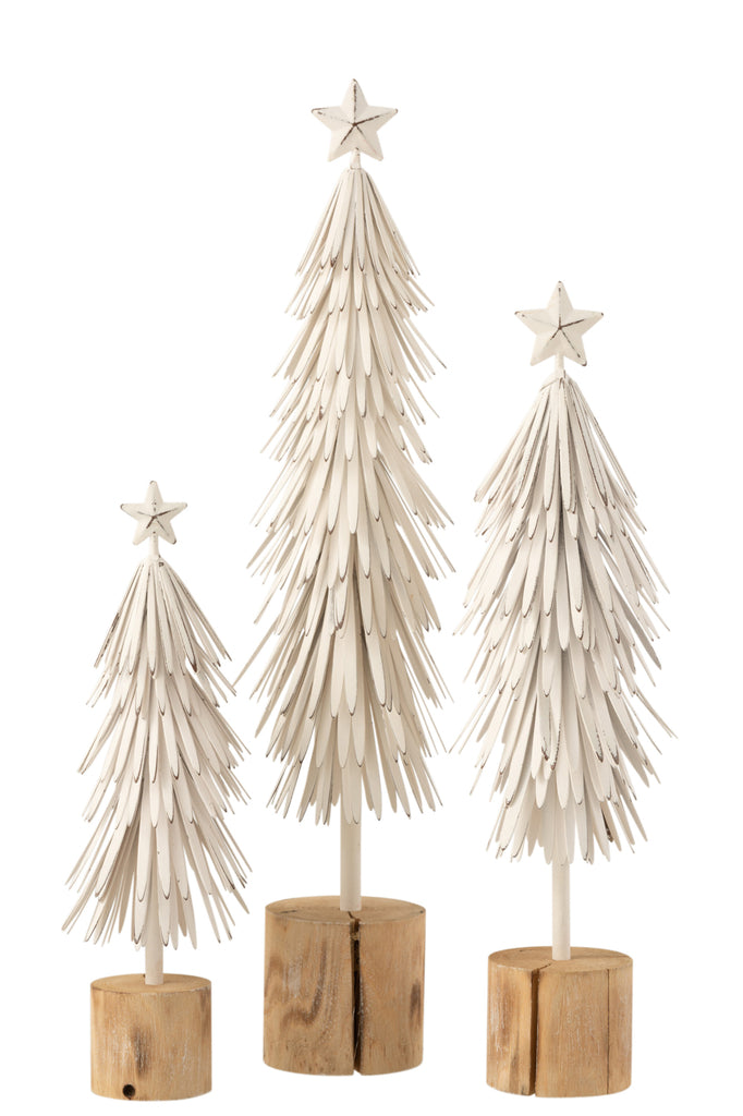 Kerstboom op voet Metaalwit Groot