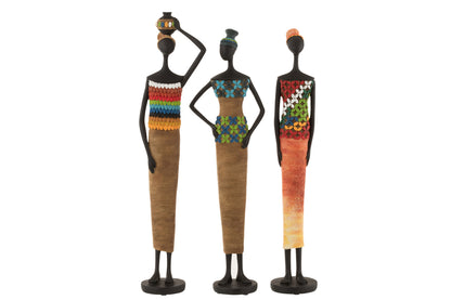 Afrikaanse Figuur Poly Mix Grote Assortiment Van 3