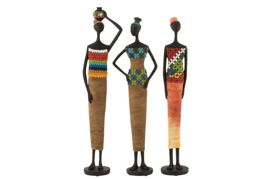 Afrikaanse Figuur Poly Mix Grote Assortiment Van 3