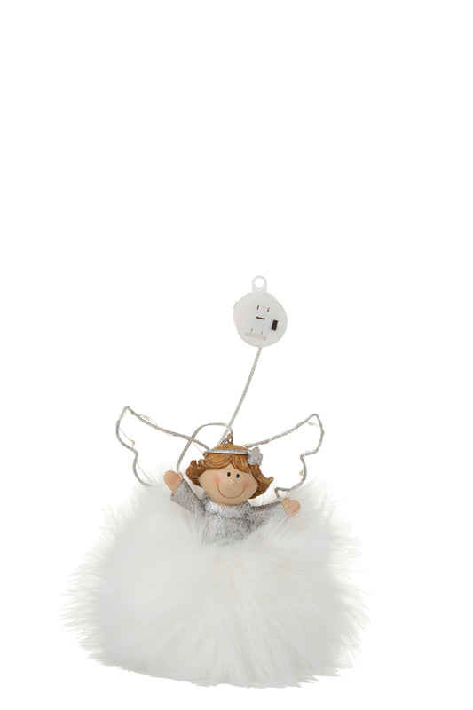 Angel Led Nepbont/Poly Wit/Zilver Medium