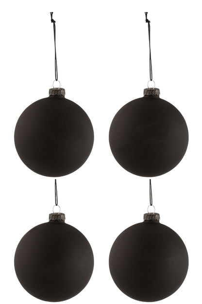Doos met 4 kerstballen Schoolbord Glas Zwart Medium