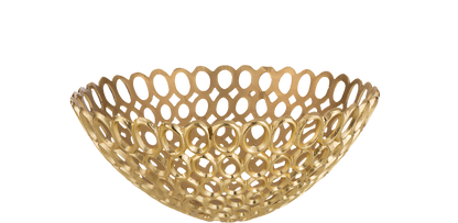 Schotel Ronde Ringen Aluminium Goud Medium