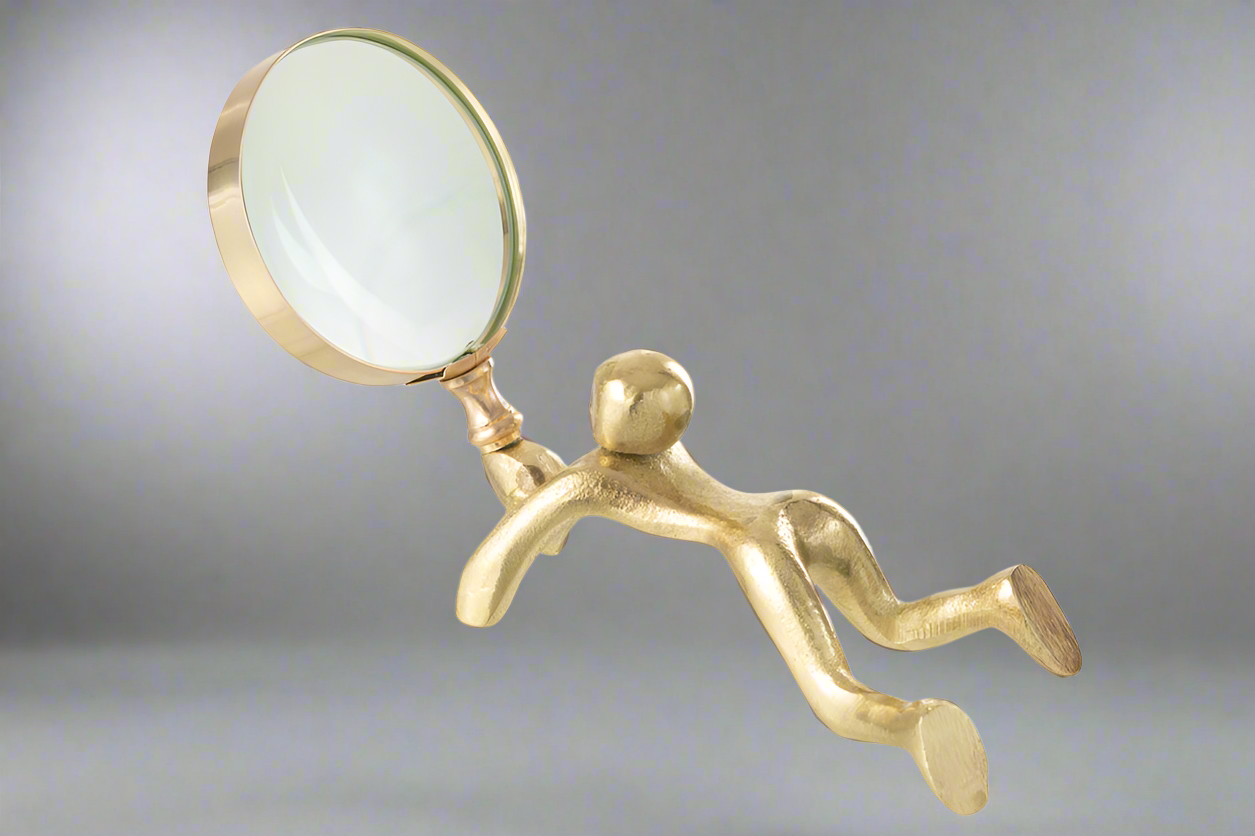 Vergrootglas Persoon Aluminium/Glas Goud